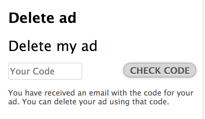 How can I delete my ad?