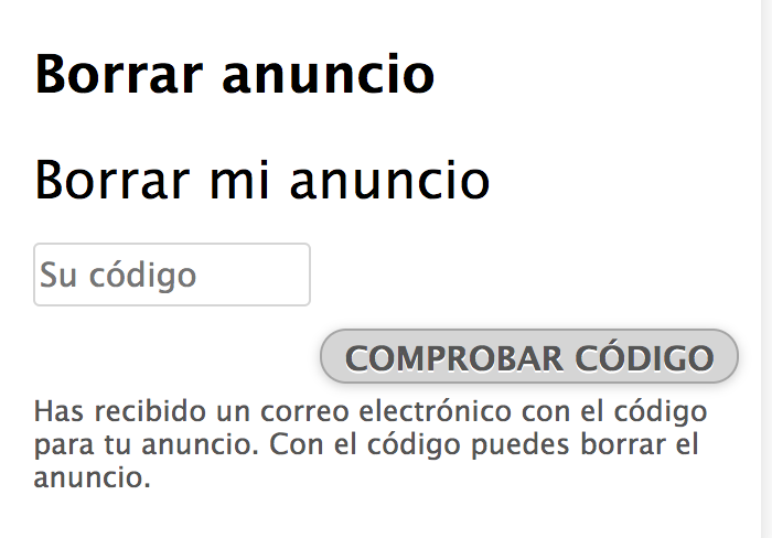 ¿Cómo puedo borrar mi anuncio?