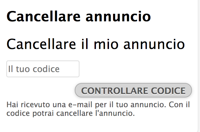 Come posso cancellare il mio annuncio?